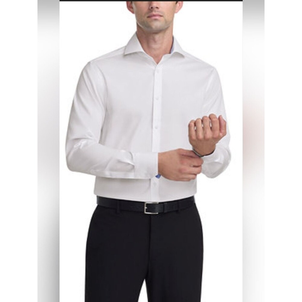 Ted Baker Men's White Button-Down Dress Shirt Size Large Slim Fit AM-3553